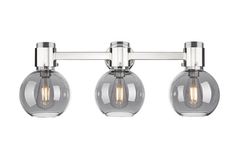 Downtown Urban Three Light Bath Vanity in Polished Nickel (405|4643WPNG464B7SM)