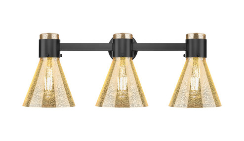 Downtown Urban Three Light Bath Vanity in Matte Black (405|4643WBKG464C7ME)