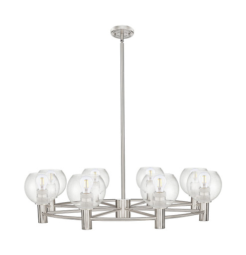 Downtown Urban Eight Light Chandelier in Satin Nickel (405|4348CRSNG1246)