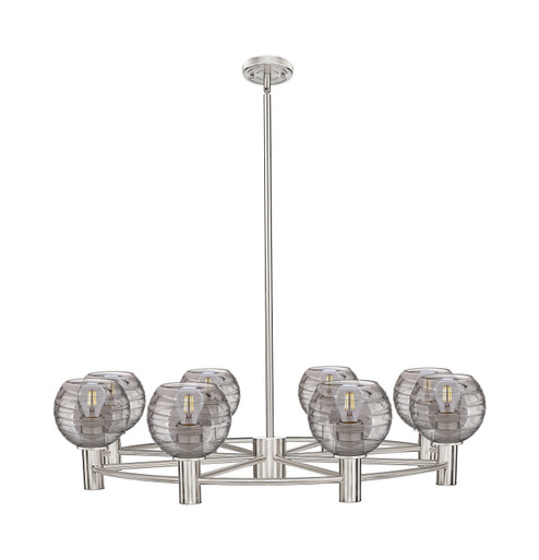 Downtown Urban Eight Light Chandelier in Satin Nickel (405|4348CRSNG12136SM)