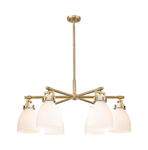 Downtown Urban Six Light Chandelier in Brushed Brass (405|4116CRBBG4127WH)