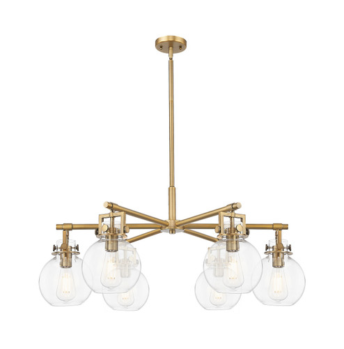 Downtown Urban Six Light Chandelier in Brushed Brass (405|4116CRBBG4107CL)