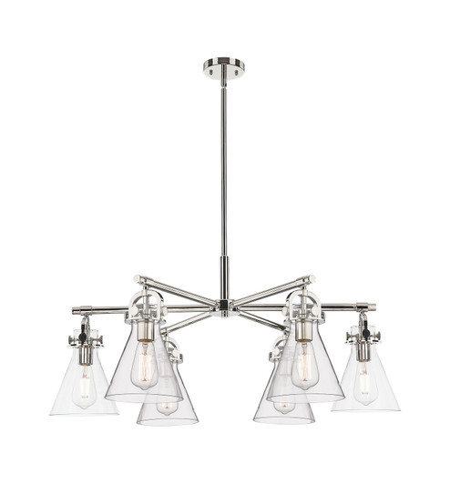 Downtown Urban Six Light Chandelier in Polished Nickel (405|4106CRPNG4117CL)