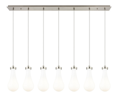 Downtown Urban Seven Light Linear Pendant in Brushed Satin Nickel (405|1274511PSNG4515GWH)