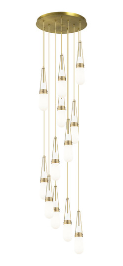 Downtown Urban 12 Light Pendant in Brushed Brass (405|1264521PBBG4524GWH)