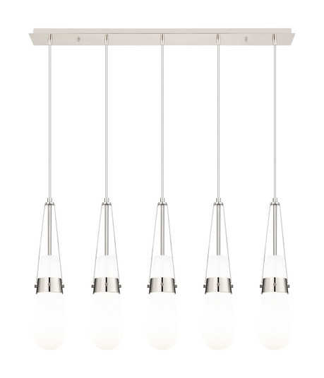 Downtown Urban Five Light Linear Pendant in Polished Nickel (405|1254521PPNG4524GWH)