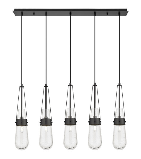 Downtown Urban Five Light Linear Pendant in Matte Black (405|1254521PBKG4524SDY)