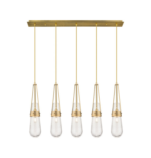 Downtown Urban Five Light Linear Pendant in Brushed Brass (405|1254521PBBG4524SDY)
