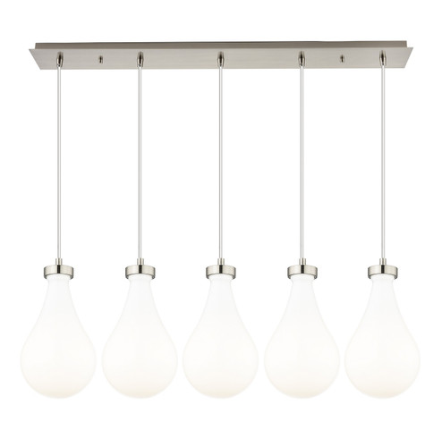 Downtown Urban Five Light Linear Pendant in Brushed Satin Nickel (405|1254511PSNG4517GWH)