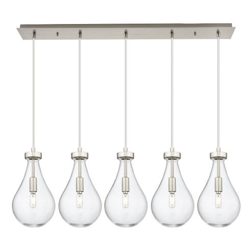 Downtown Urban Five Light Linear Pendant in Brushed Satin Nickel (405|1254511PSNG4517CL)