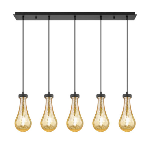 Downtown Urban Five Light Linear Pendant in Matte Black (405|1254511PBKG4515ME)