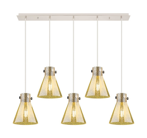 Downtown Urban Five Light Linear Pendant in Polished Nickel (405|1254101PSPNG4118ME)