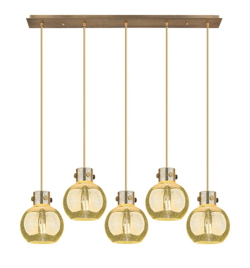 Newton Five Light Linear Pendant in Brushed Brass (405|1254101PSBBG4108ME)