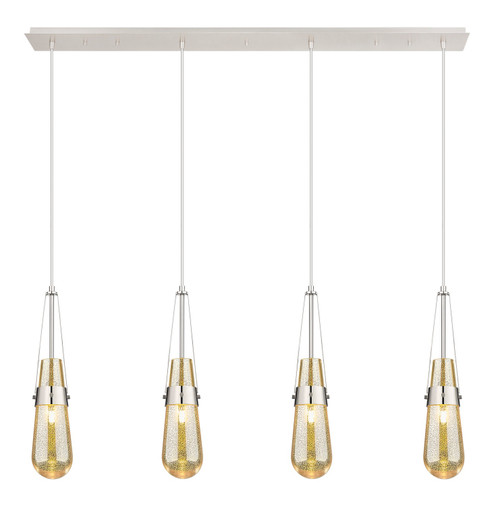 Downtown Urban Four Light Linear Pendant in Polished Nickel (405|1244521PPNG4524ME)