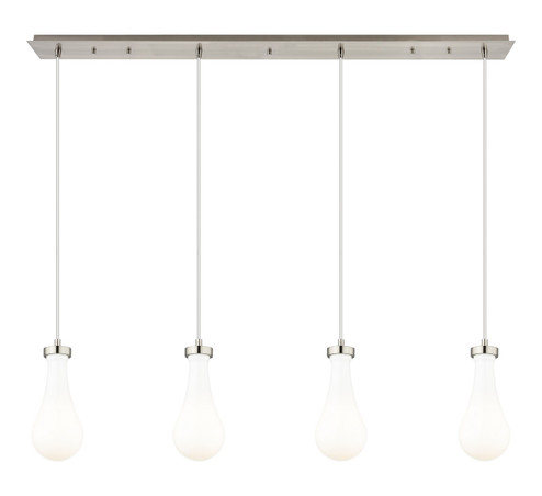 Downtown Urban Four Light Linear Pendant in Brushed Satin Nickel (405|1244511PSNG4515GWH)