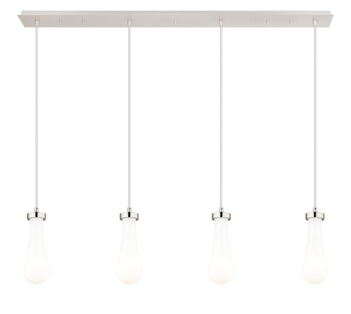 Downtown Urban Four Light Linear Pendant in Brushed Polished Nickel (405|1244511PPNG4514GWH)