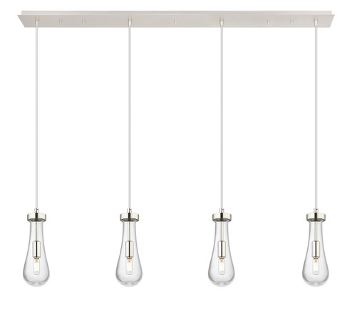 Downtown Urban Four Light Linear Pendant in Polished Nickel (405|1244511PPNG4514CL)