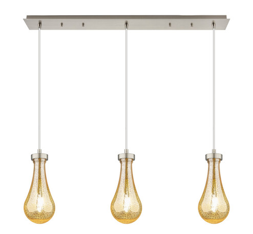 Downtown Urban Three Light Linear Pendant in Brushed Satin Nickel (405|1234511PSNG4515GWH)