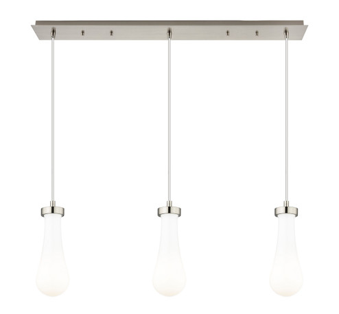 Downtown Urban Three Light Linear Pendant in Brushed Satin Nickel (405|1234511PSNG4514GWH)