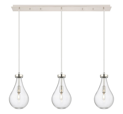 Downtown Urban Three Light Linear Pendant in Polished Nickel (405|1234511PPNG4517CL)