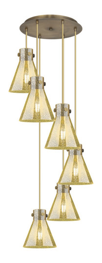 Downtown Urban Six Light Pendant in Brushed Brass (405|1164101PSBBG4118ME)