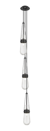 Downtown Urban Three Light Pendant in Matte Black (405|1034521PBKG4524SDY)