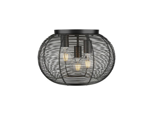 Calypso Three Light Flush Mount in Matte Black (62|6802FMBLK)