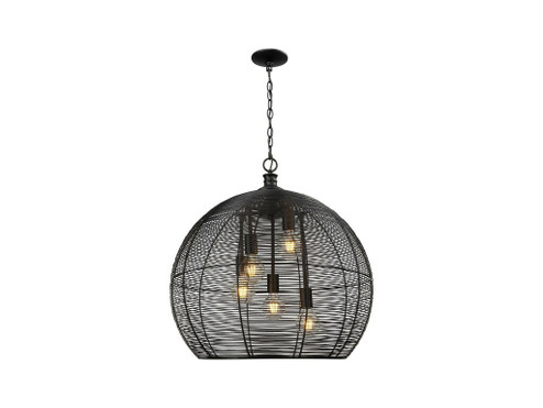 Calypso Five Light Pendant in Matte Black (62|6802LBLK)
