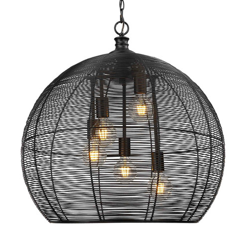 Calypso Five Light Pendant in Matte Black (62|6802LBLK)
