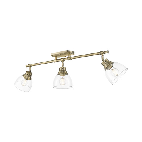 Duncan Three Light Semi-Flush Mount in Aged Brass (62|36023SFABCLR)