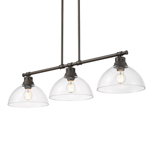 Duncan Three Light Linear Pendant in Rubbed Bronze (62|36023LPRBZCLR)