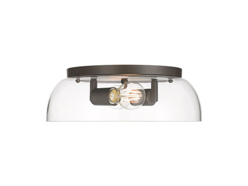 Duncan Two Light Flush Mount in Rubbed Bronze (62|360214RBZCLR)