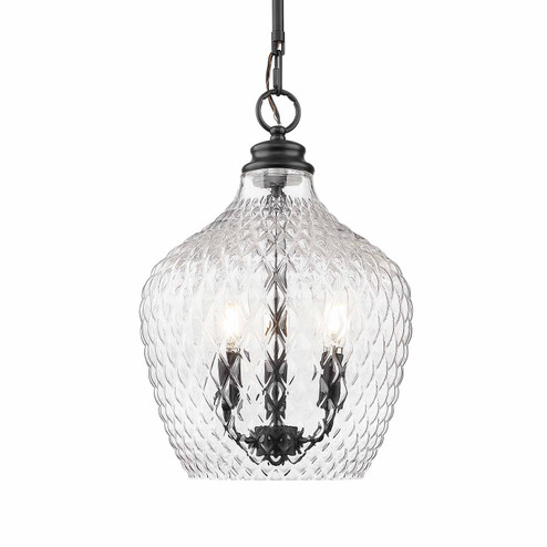 Adeline Three Light Pendant in Matte Black (62|10883PBLKCLR)