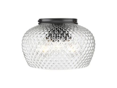 Adeline Three Light Flush Mount in Matte Black (62|10883FMBLKCLR)