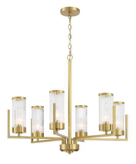 Whittley Six Light Chandelier in Satin Brass (46|60126SB)