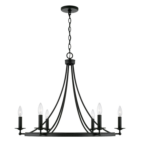 Tempe Six Light Chandelier in Black Iron (65|AA1005BI)