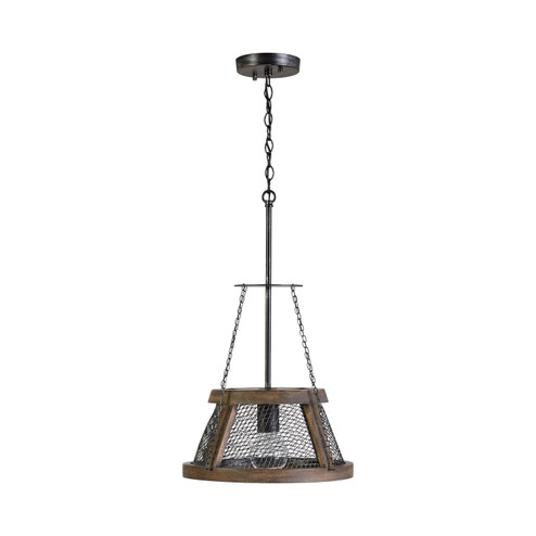 Lagmore One Light Pendant in Zinc and Wood (65|9D322A)
