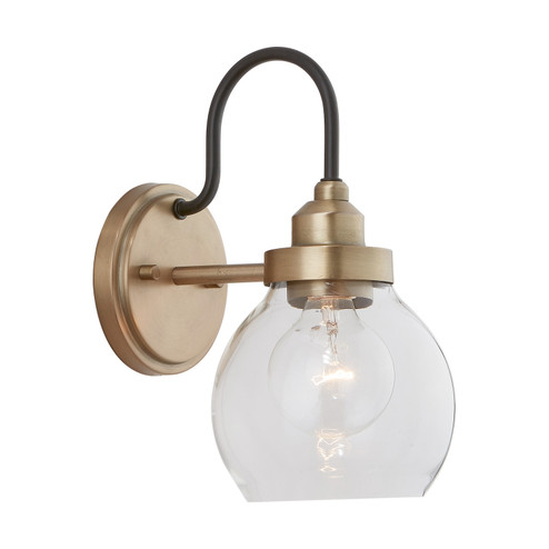 Daphne One Light Wall Sconce in Aged Brass and Black (65|9D320A)