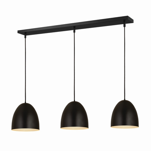 Z-Studio Three Light Pendant in Satin Black (224|6012P123LSBK)