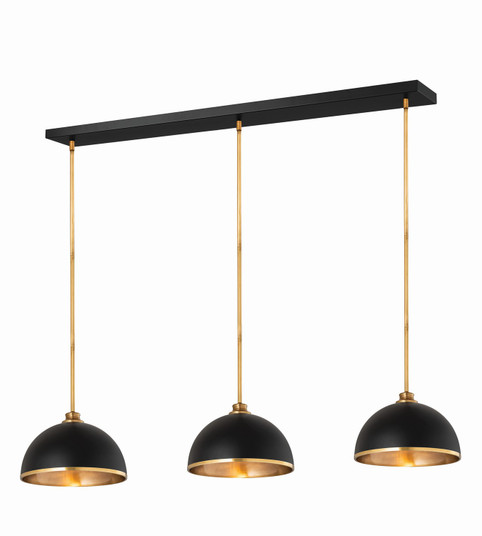 Landry Three Light Pendant in Matte Black + Rubbed Brass (224|1004P143LMBRB)