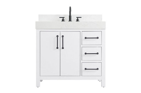 Nathan Bathroom Vanity in White (173|VF60636WHBS)