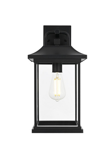Saul One Light Outdoor Wall Sconce in Black and Clear (173|OD612W16BK)