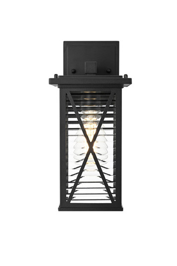 Jada One Light Outdoor Wall Sconce in Black and Clear (173|OD607W12BK)