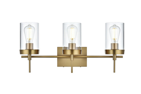 Taryin Three Light Wall Sconce in Satin Gold and Clear (173|LD7319W24SG)