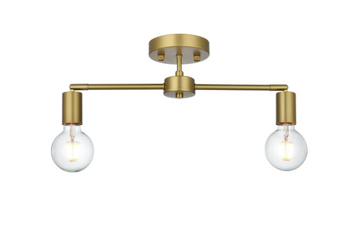 Zane Two Light Flush Mount in Satin Gold (173|LD2348SG)