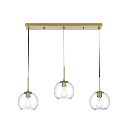 Baxter Three Light Pendant in Satin Gold and Clear (173|LD2236SG)