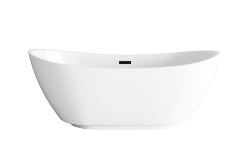 Ines Soaking Bathtub in Glossy White (173|BT10367GWMBK)