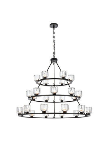 Cadence 27 Light Chandelier in Black and Clear (173|5100L348BK)