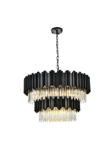 Willow 12 Light Chandelier in Black and Clear (173|3400G32BK)
