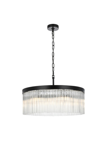 Harlow Six Light Chandelier in Black and Clear (173|1070D24BK)